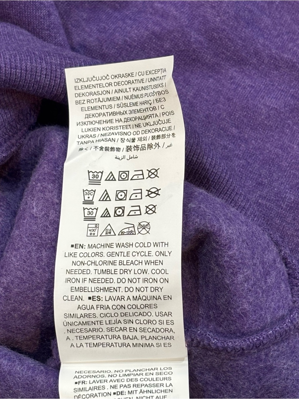 University of Washington Huskies Hoodie Sweatshirt Purple/Grey Men's Medium - Picture 8 of 10